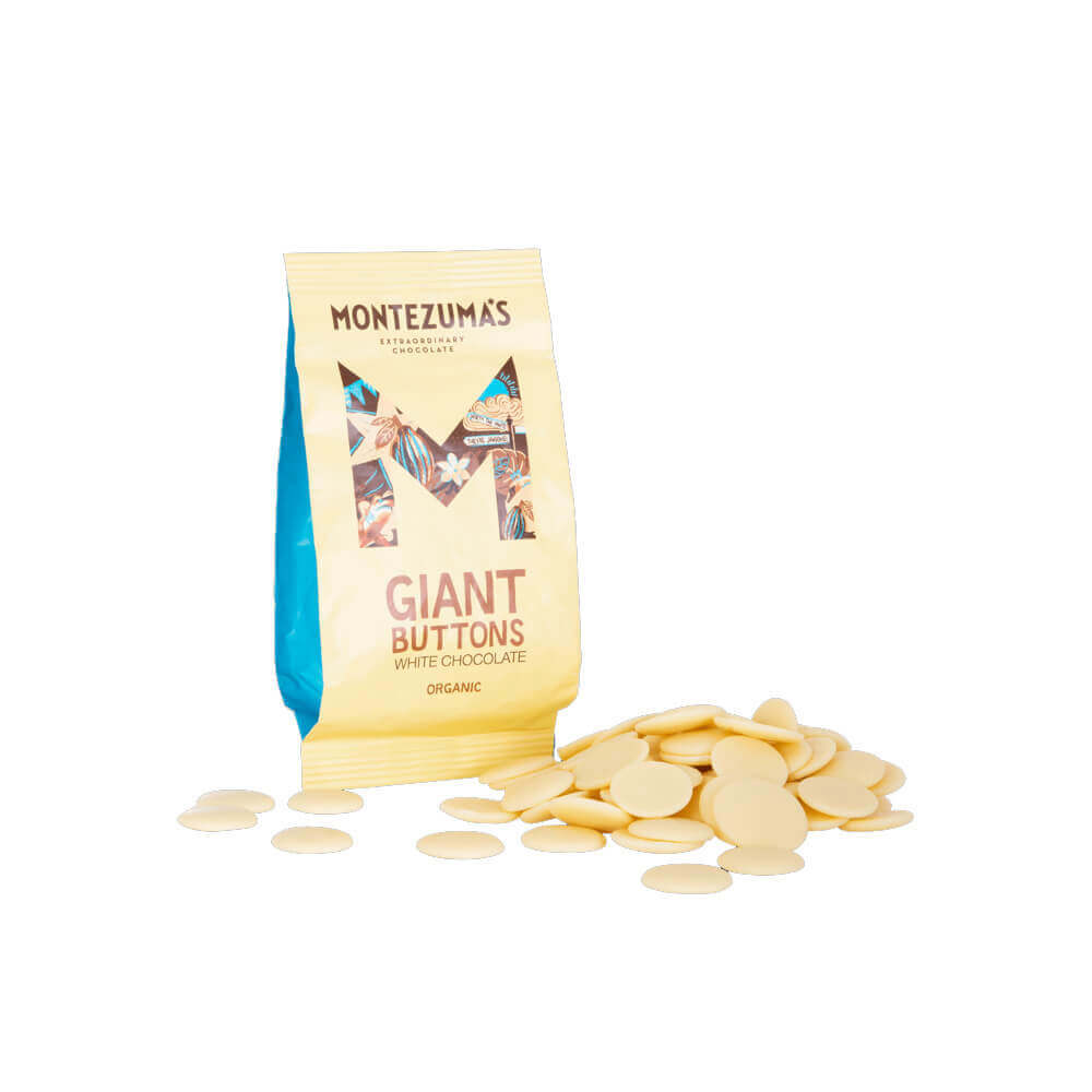 Montezuma's Organic White Giant Buttons Bag 180g